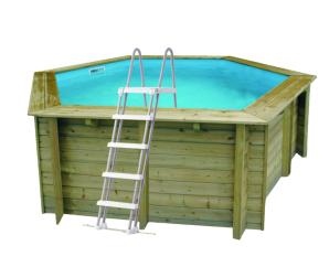 piscine-en-bois-hexagonale-azura-410-liner-bleu-ubbink