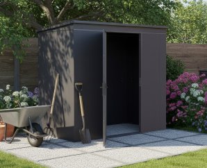 Abri Jardin Métal Gary 237 x 137 cm Anthracite | Acier 0,7mm