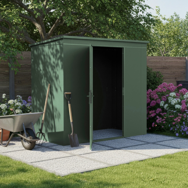 Abri Jardin Métal Gary 237 x 137 cm Vert | Acier 0,7mm