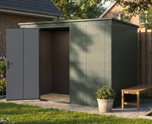 Abri Jardin Métal Gary 287 x 137 cm Vert | Acier 0,7mm