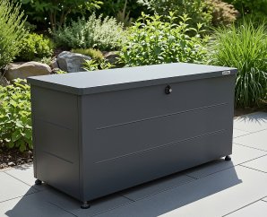 Coffre de Jardin Métal GARY Anthracite | 220 L | 115 x 50 cm