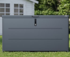 Coffre de Jardin Métal GARY Anthracite | 460 L | 135,6 x 66,2 cm