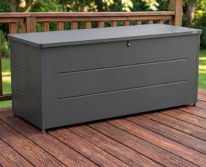 Coffre de Jardin Métal GARY Anthracite | 700 L | 180 x 70 cm
