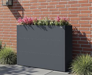 Jardinère surélevé Métal GARY Anthracite |  100x30 cm