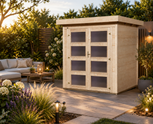 Abri de jardin en bois 321 | 3,6 à 7,2 m² | Aspect brut | 19 mm d'épaisseur